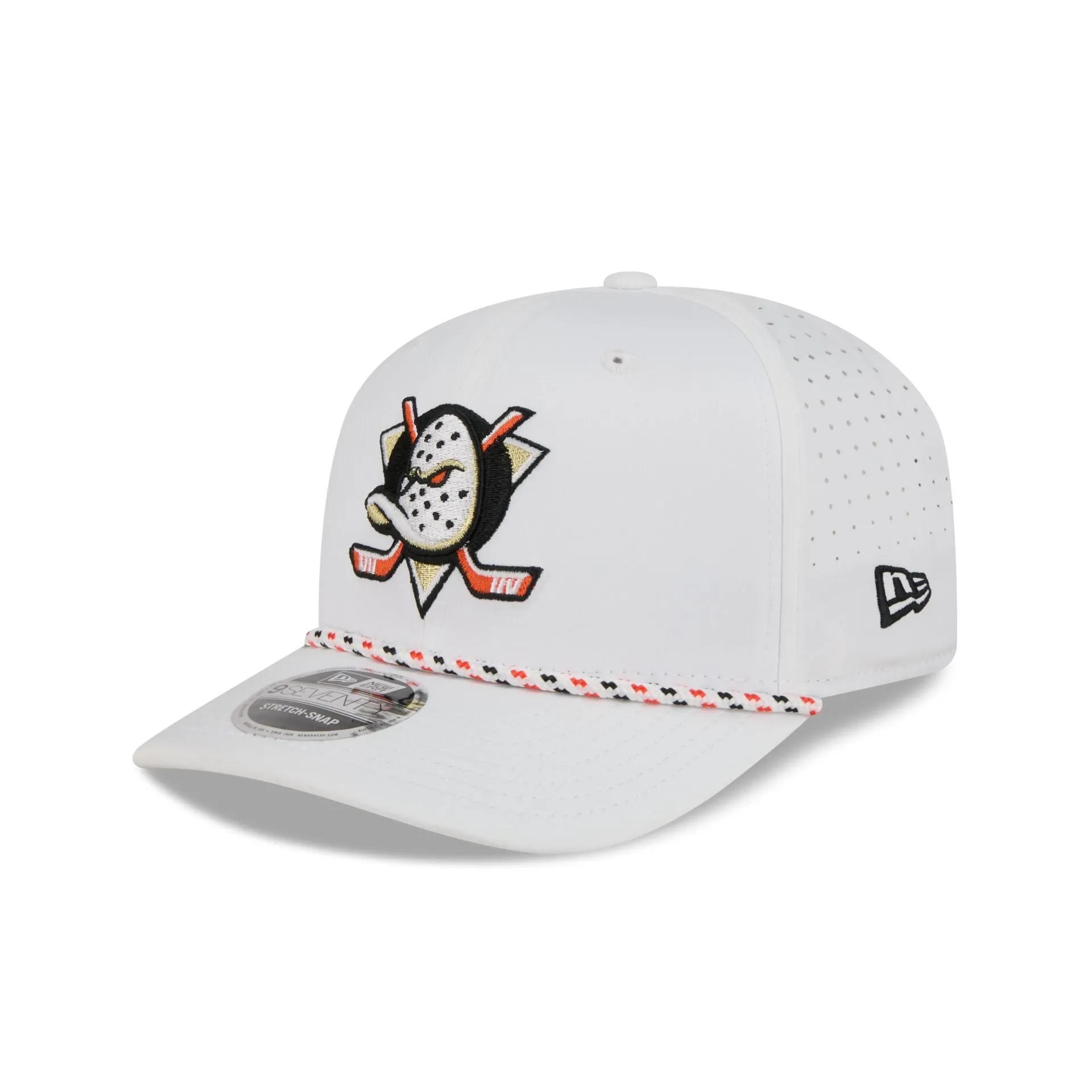 Anaheim Ducks Optic White Performance Rope 9SEVENTY Stretch-Snap Hat sold by New Era