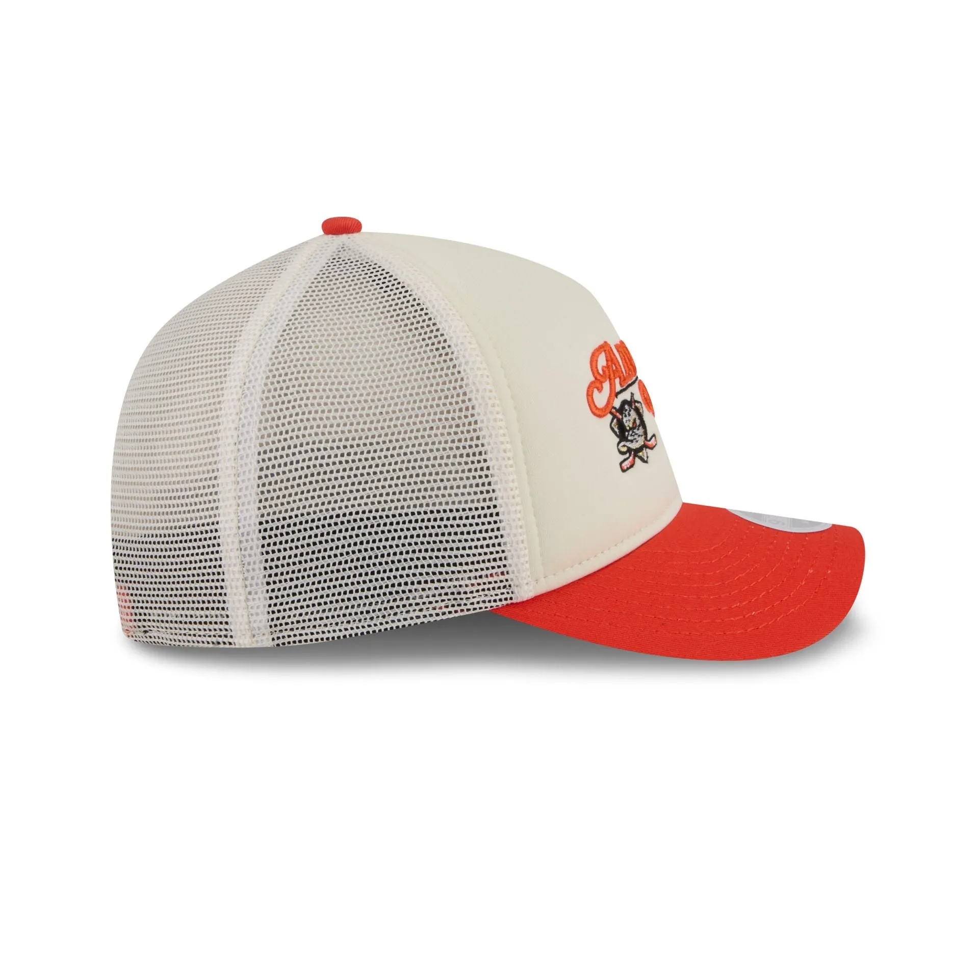 Anaheim Ducks Retro Chrome Women's White 9FORTY M-Crown A-Frame Trucker Hat sold by New Era product image thumbnail 5