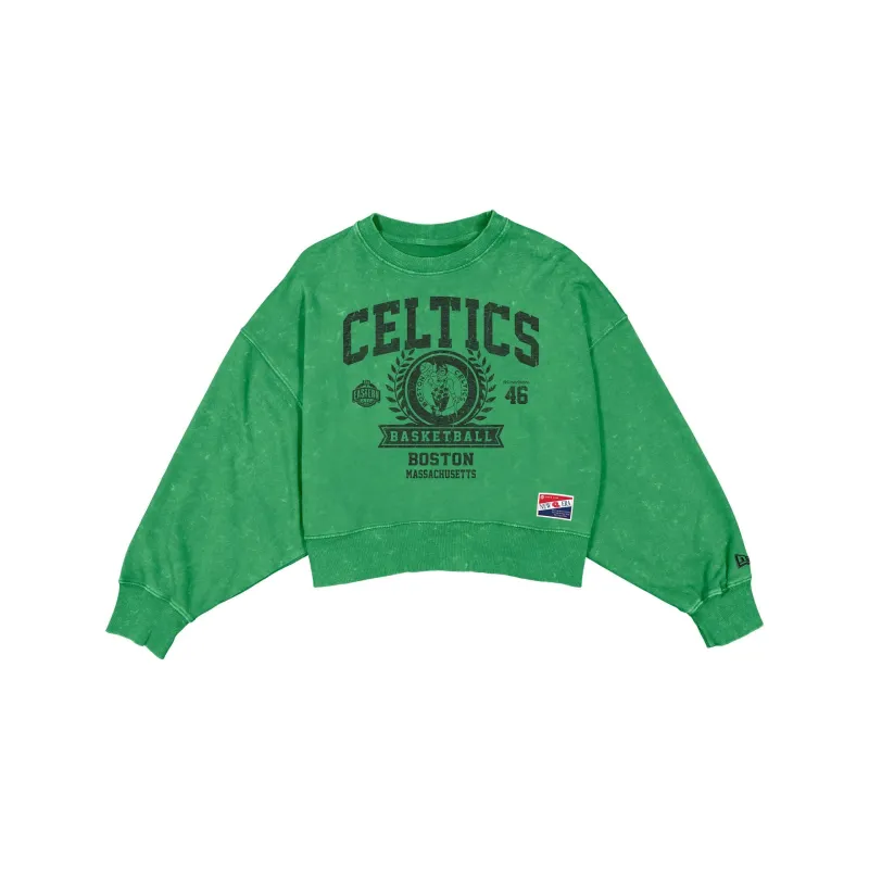 Boston Celtics Throwback Women's Boxy Crewneck made by New Era