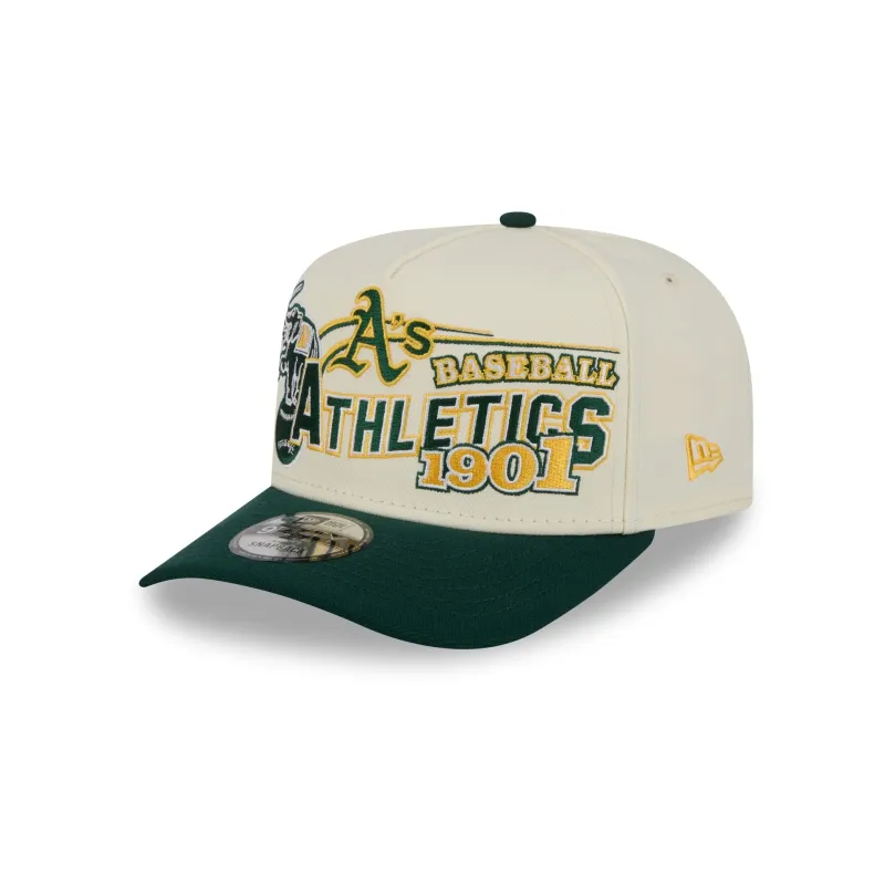 Athletics Chrome White Classic 9FIFTY A-Frame Snapback Hat made by New Era