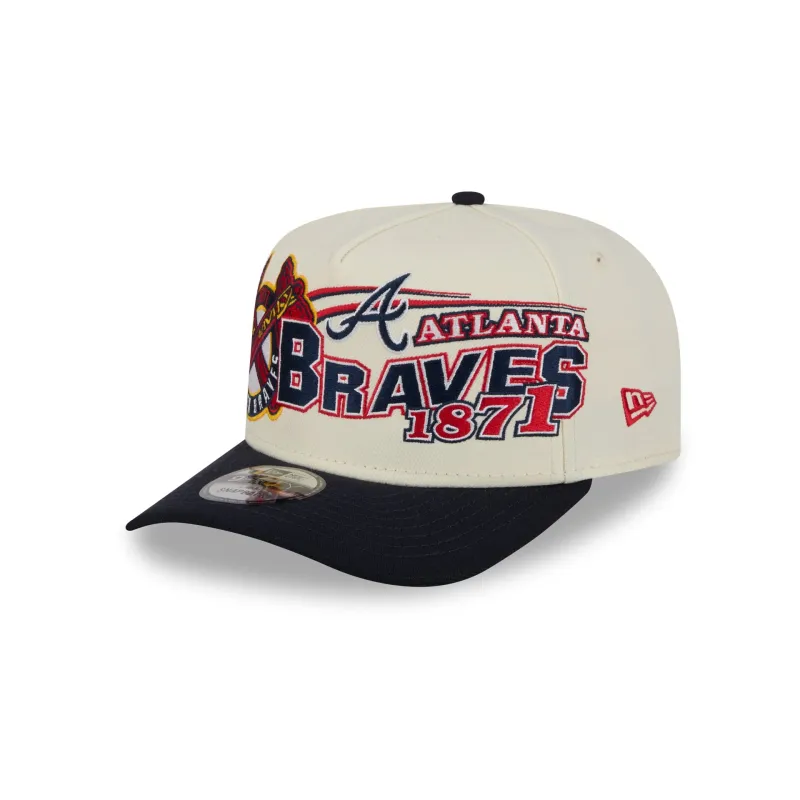 Atlanta Braves Chrome White Classic 9FIFTY A-Frame Snapback Hat made by New Era