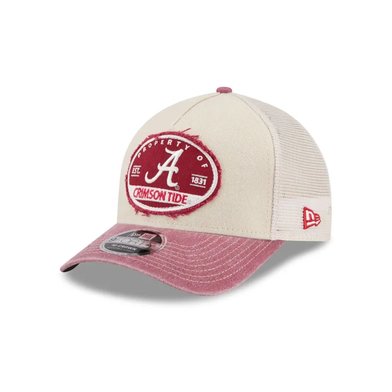 Alabama Crimson Tide Frayed 9FORTY M-Crown A-Frame Trucker Hat made by New Era