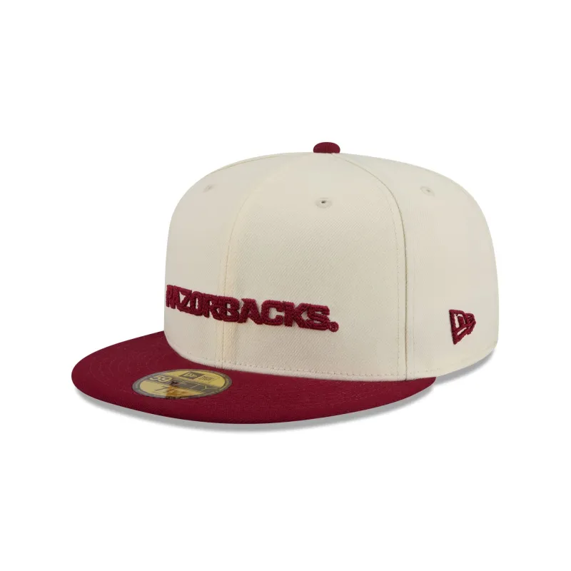 Arkansas Razorbacks Two Tone Stitch 59FIFTY Fitted Hat made by New Era