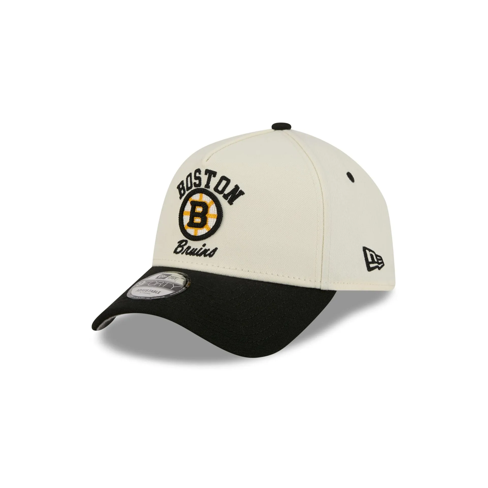 Boston Bruins Chrome White Arched 9FORTY A-Frame Snapback Hat sold by New Era product image thumbnail 3
