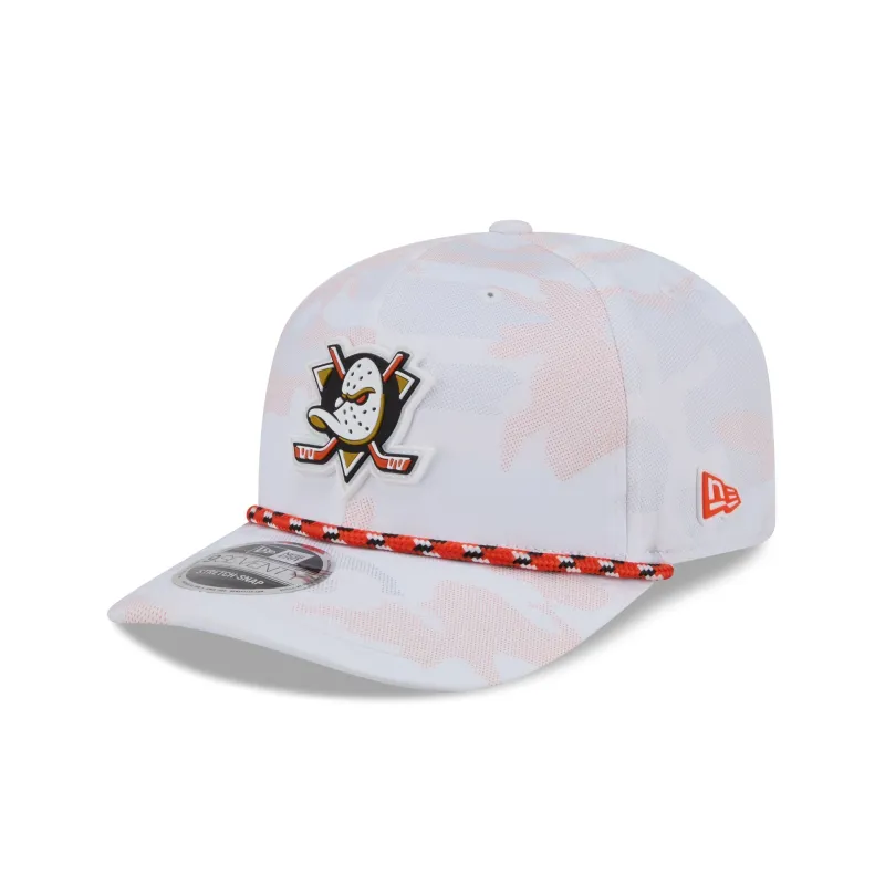Anaheim Ducks White Camo Performance Rope 9SEVENTY Stretch-Snap Hat made by New Era