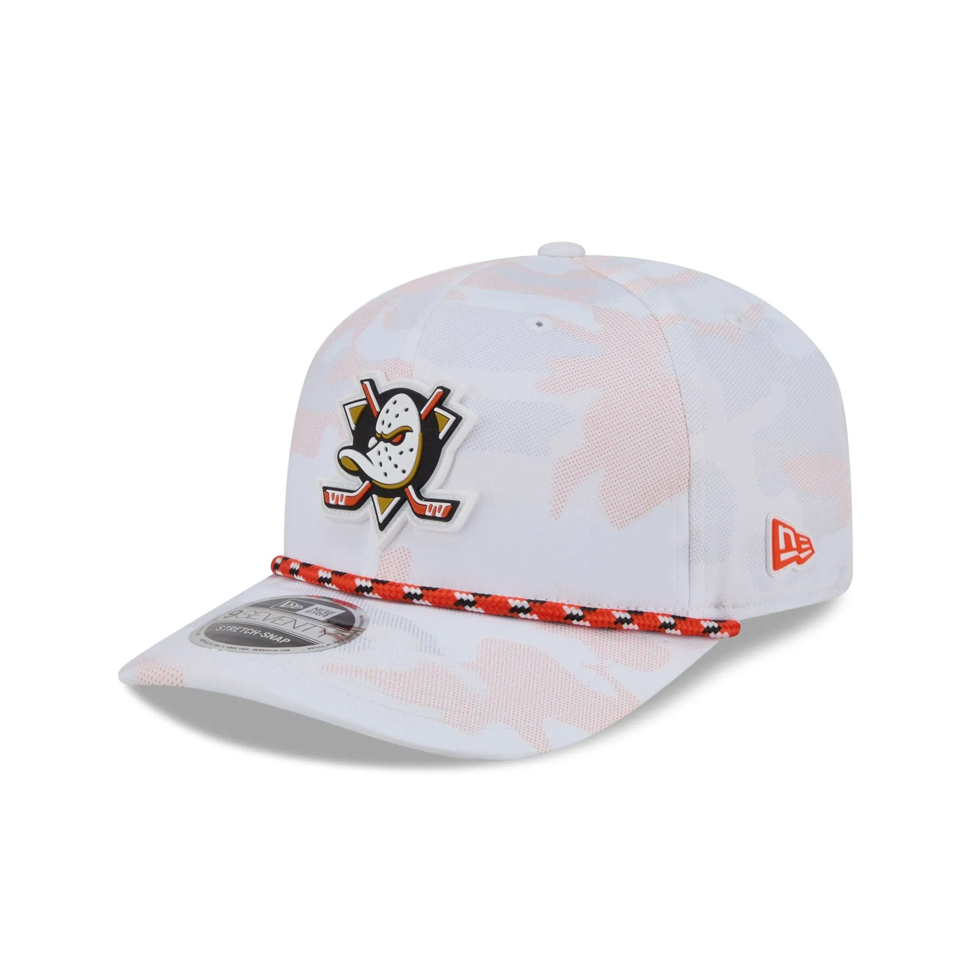 Anaheim Ducks White Camo Performance Rope 9SEVENTY Stretch-Snap Hat sold by New Era
