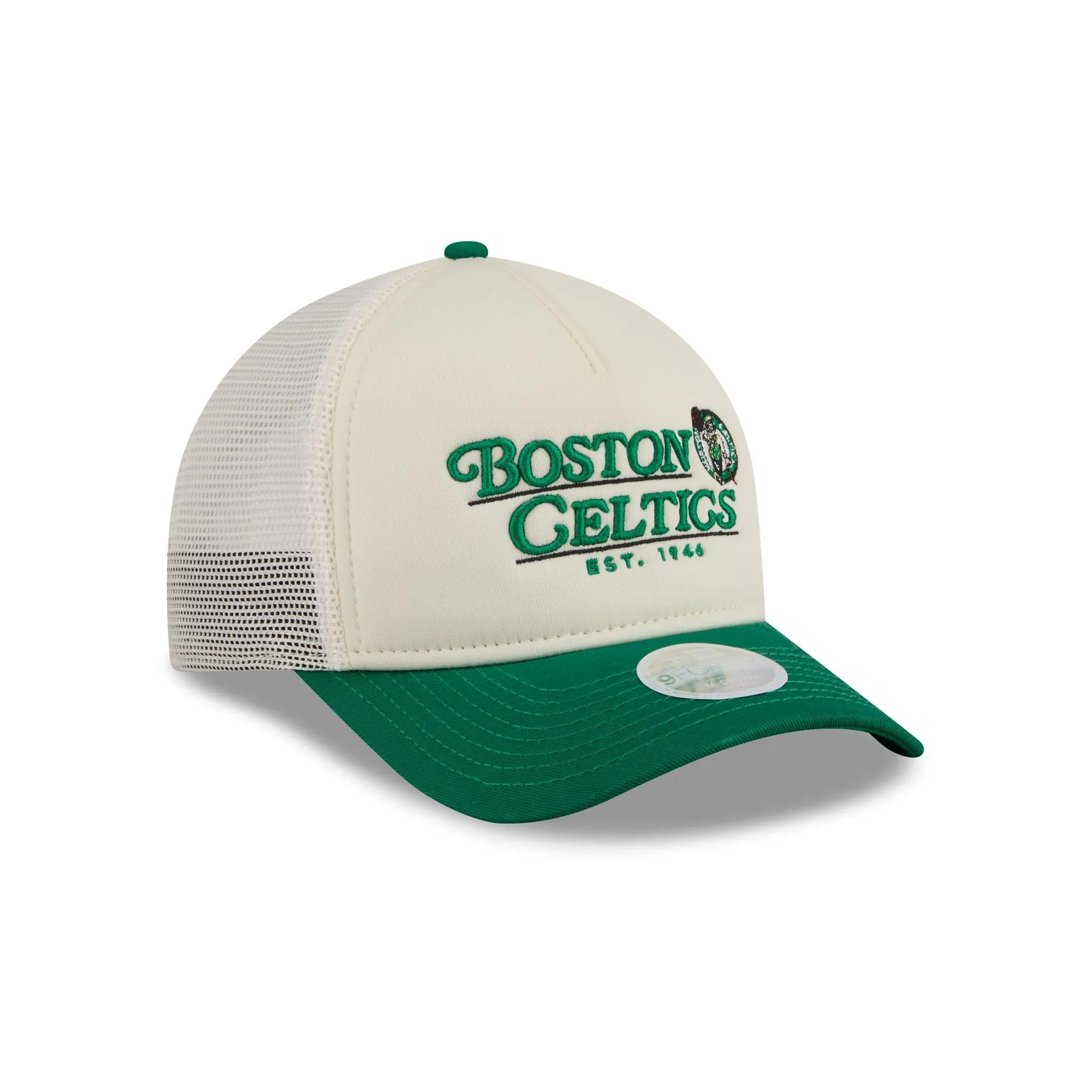 Boston Celtics Retro Chrome Women's White 9FORTY M-Crown A-Frame Trucker Hat sold by New Era product image thumbnail 3