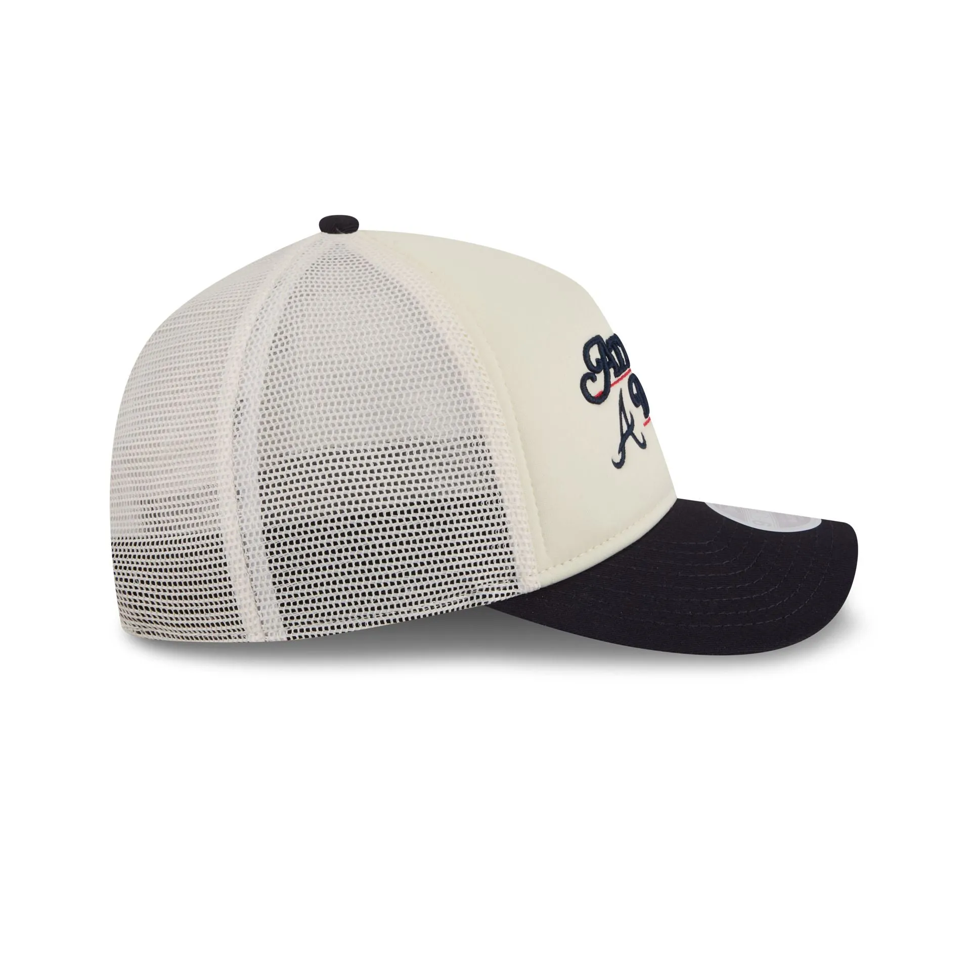 Atlanta Braves Retro Chrome Women's White 9FORTY M-Crown A-Frame Trucker Hat sold by New Era product image thumbnail 5