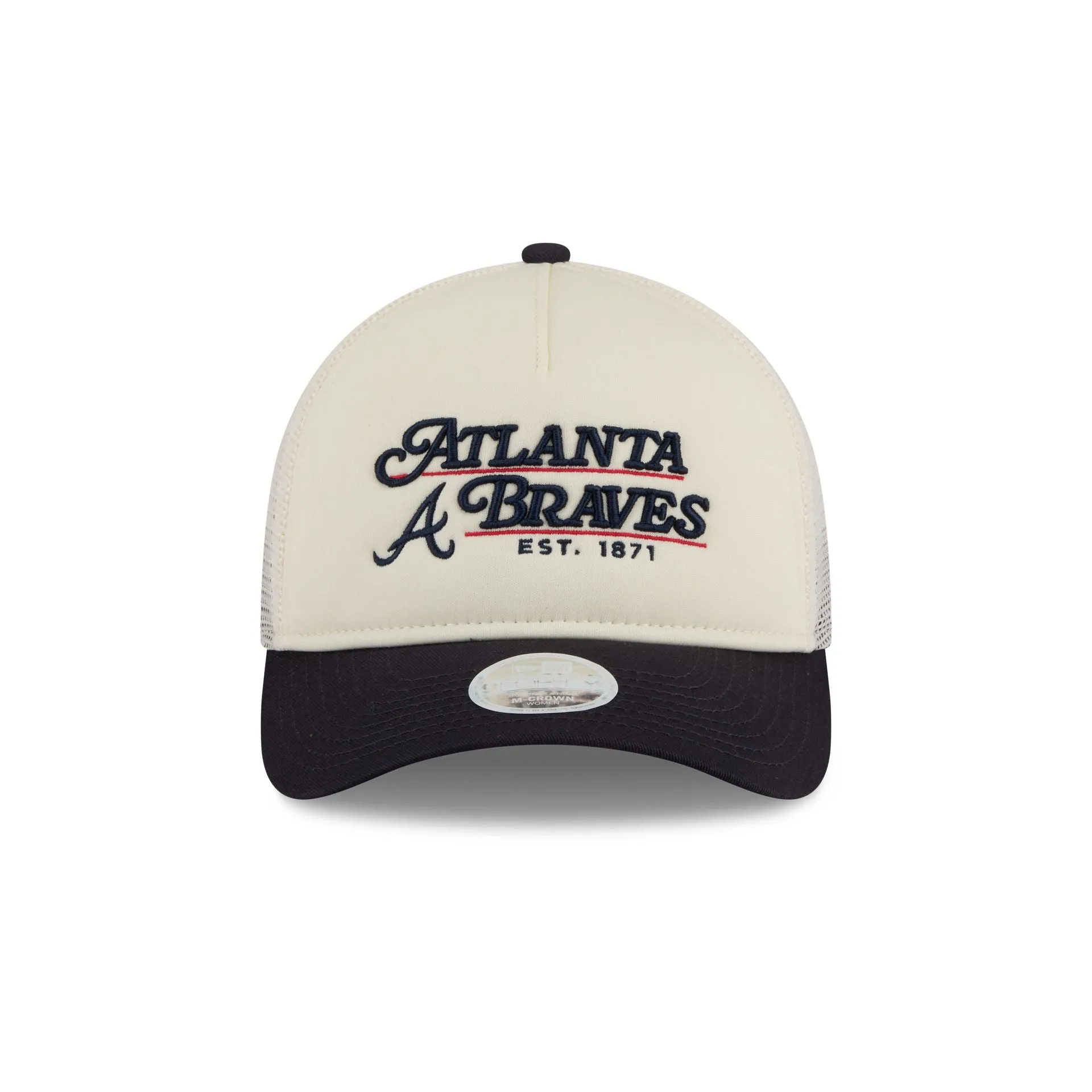 Atlanta Braves Retro Chrome Women's White 9FORTY M-Crown A-Frame Trucker Hat sold by New Era product image thumbnail 2