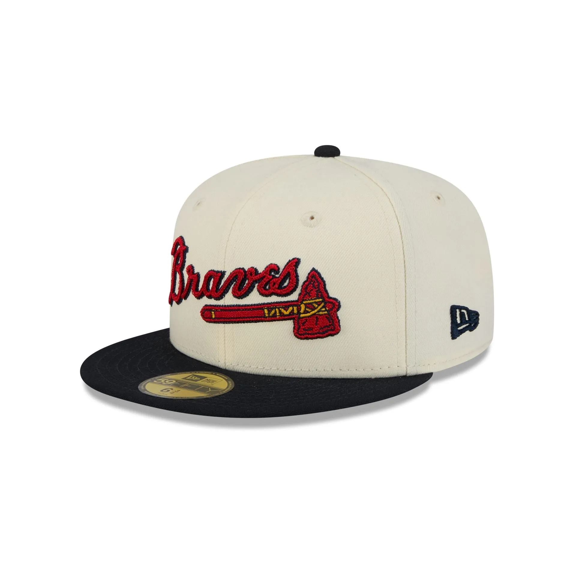 Atlanta Braves Two Tone Stitch 59FIFTY Fitted Hat sold by New Era