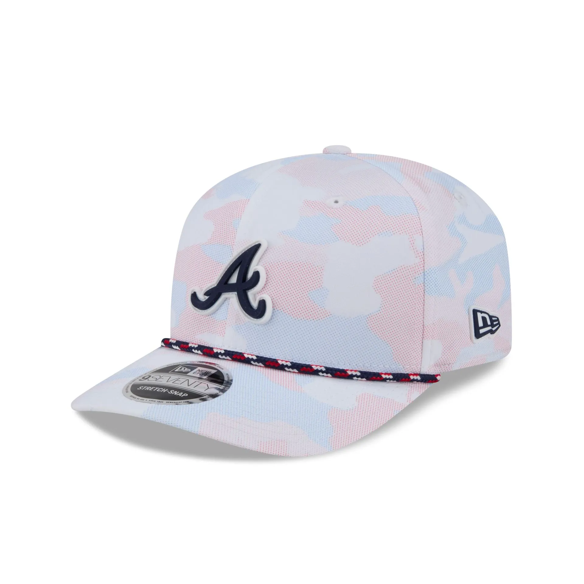 Atlanta Braves White Camo Performance Rope 9SEVENTY Stretch-Snap Hat sold by New Era