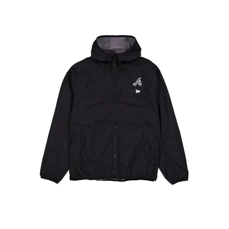 Atlanta Braves Logo Essentials Black Full-Zip Windbreaker sold by New Era