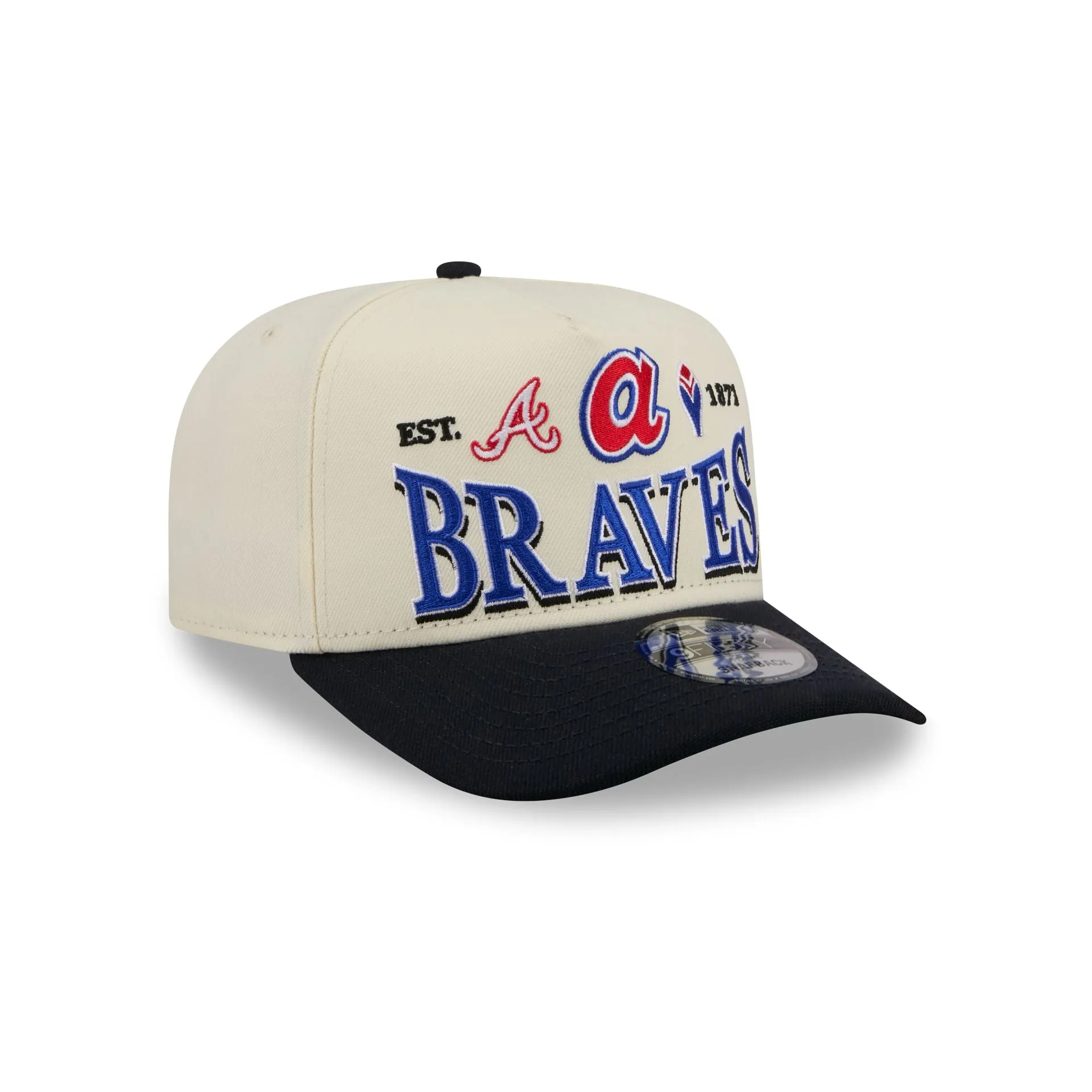 Atlanta Braves Three Hit Chrome White 9FIFTY A-Frame Snapback Hat sold by New Era product image thumbnail 3