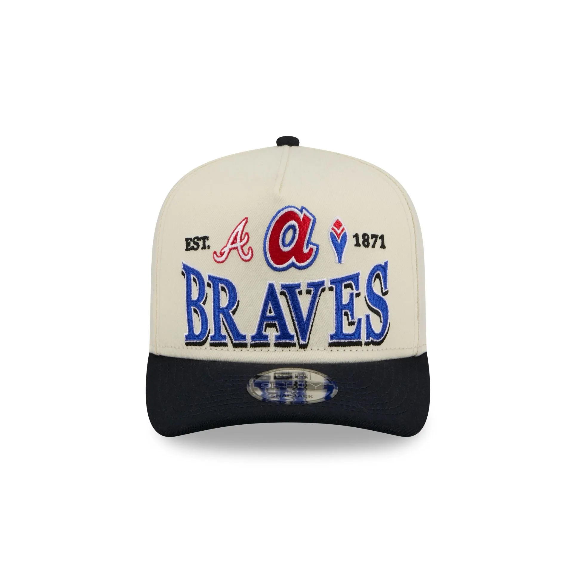 Atlanta Braves Three Hit Chrome White 9FIFTY A-Frame Snapback Hat sold by New Era product image thumbnail 2