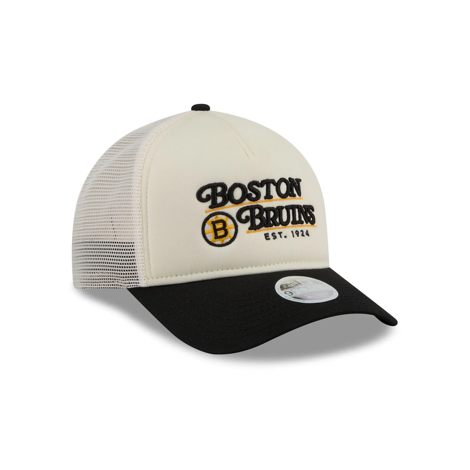 Boston Bruins Retro Chrome Women's White 9FORTY M-Crown A-Frame Trucker Hat sold by New Era product image thumbnail 3
