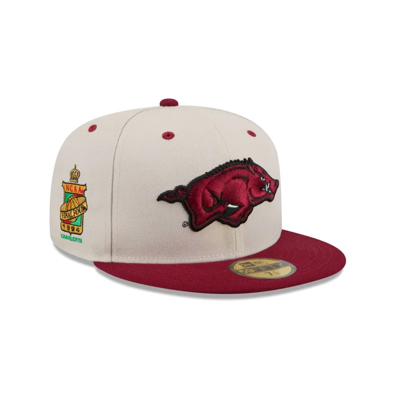 Arkansas Razorbacks Collegiate Two-Tone Chrome 59FIFTY Fitted Hat made by New Era