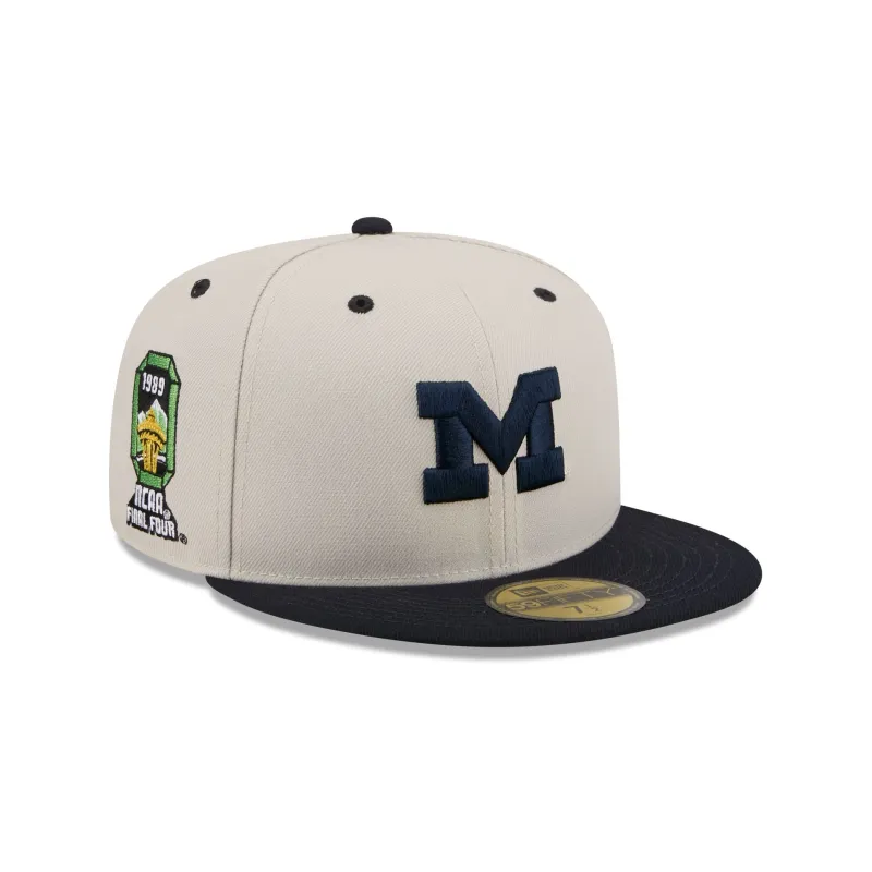 Michigan Wolverines Collegiate Two-Tone Chrome 59FIFTY Fitted Hat sold by New Era