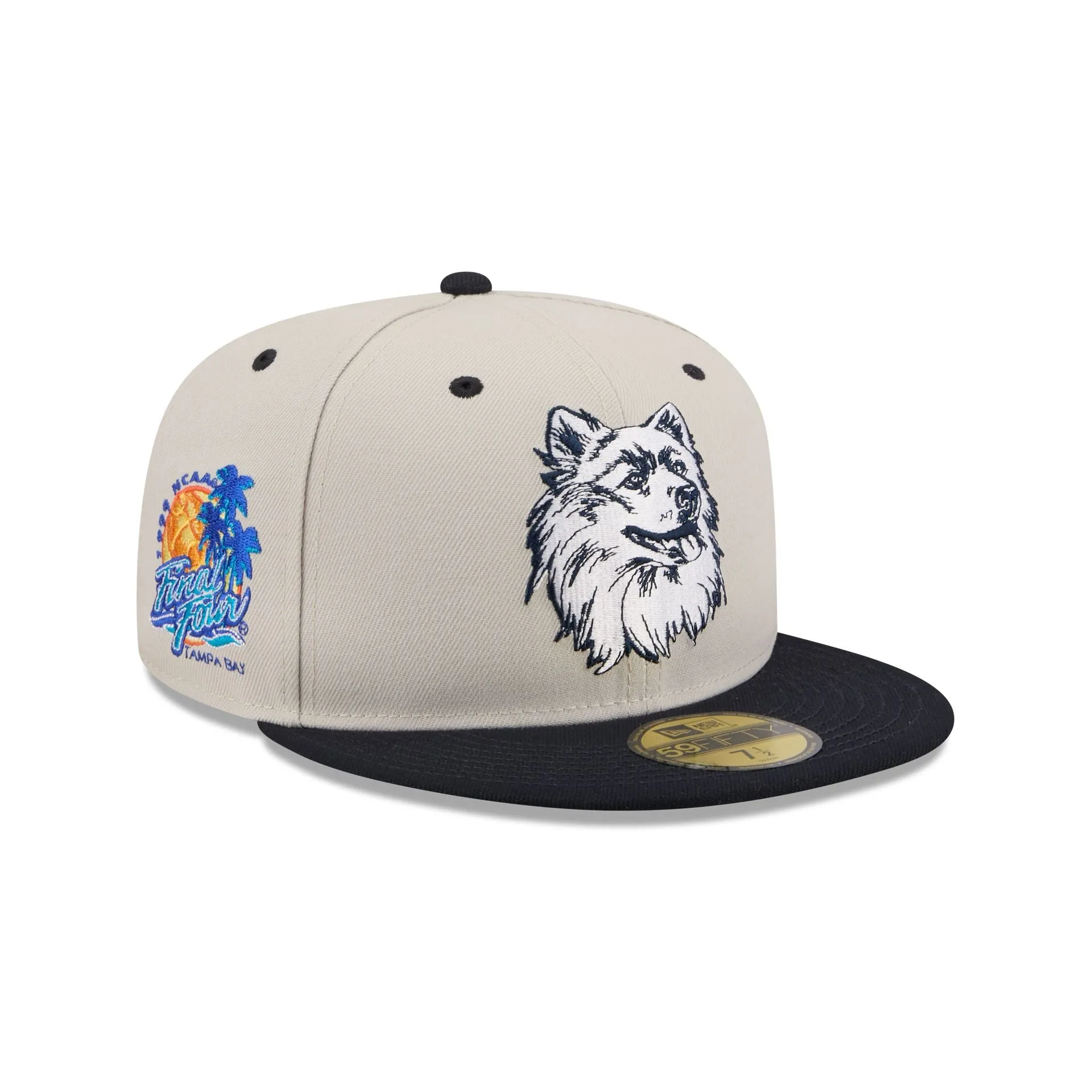 Connecticut Huskies Collegiate Two-Tone Chrome 59FIFTY Fitted Hat sold by New Era