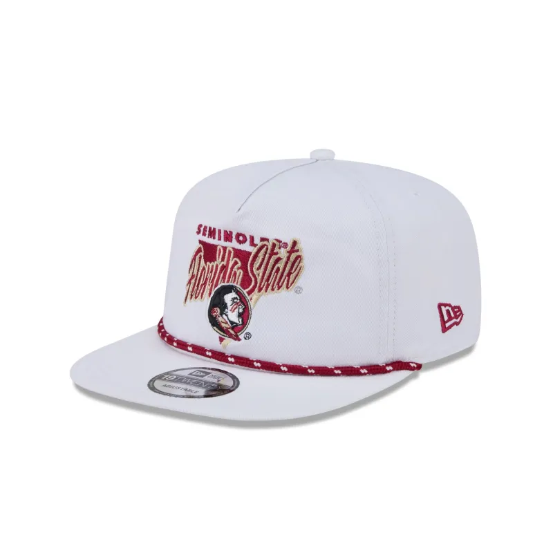 Florida State Seminoles Collegiate White 19TWENTY Snapback Hat made by New Era