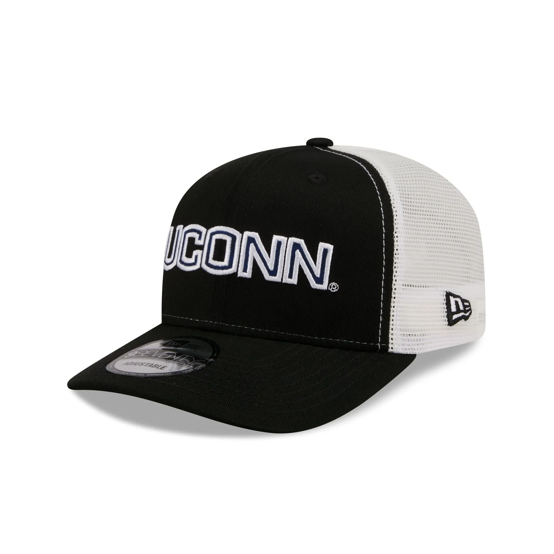 Connecticut Huskies Collegiate Black 9SEVENTY Trucker Hat sold by New Era