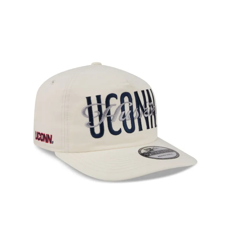 Connecticut Huskies Collegiate Script Ivory 19TWENTY Snapback Hat sold by New Era