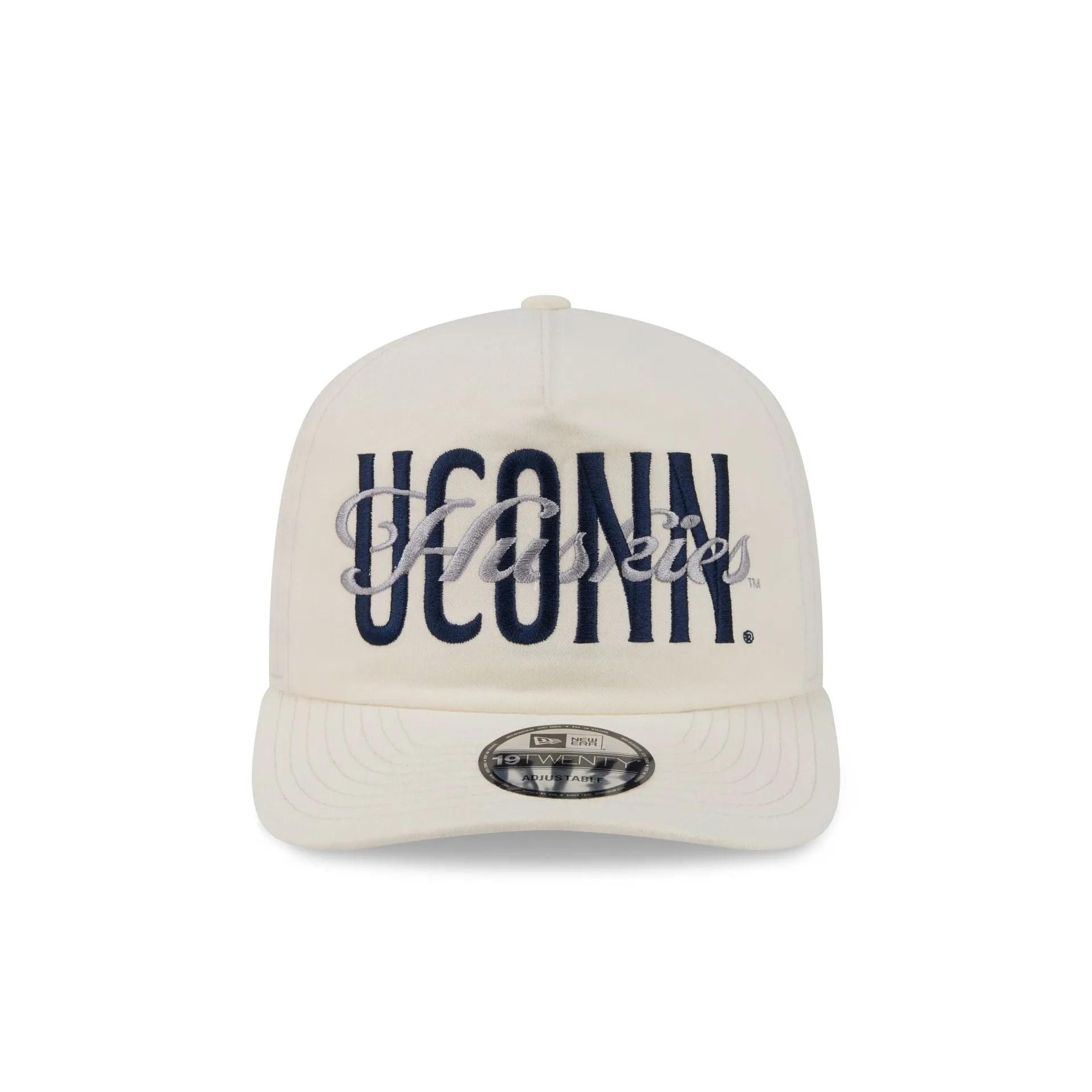 Connecticut Huskies Collegiate Script Ivory 19TWENTY Snapback Hat sold by New Era product image thumbnail 2