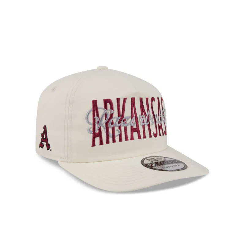 Arkansas Razorbacks Collegiate Script Ivory 19TWENTY Snapback Hat made by New Era