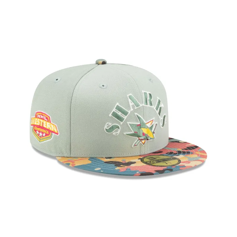 San Jose Sharks Retro Everest Camo 59FIFTY Fitted Hat made by New Era