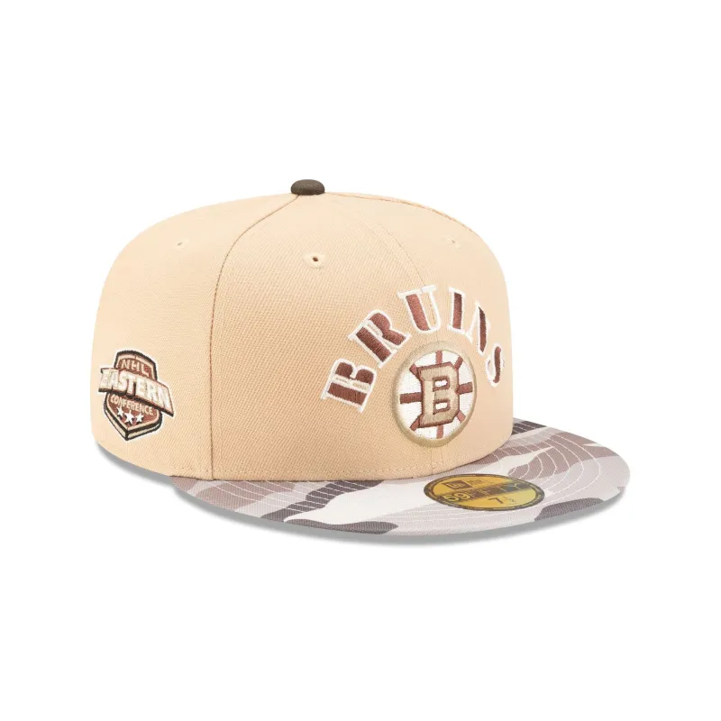 Boston Bruins Retro Camo 59FIFTY Fitted Hat made by New Era