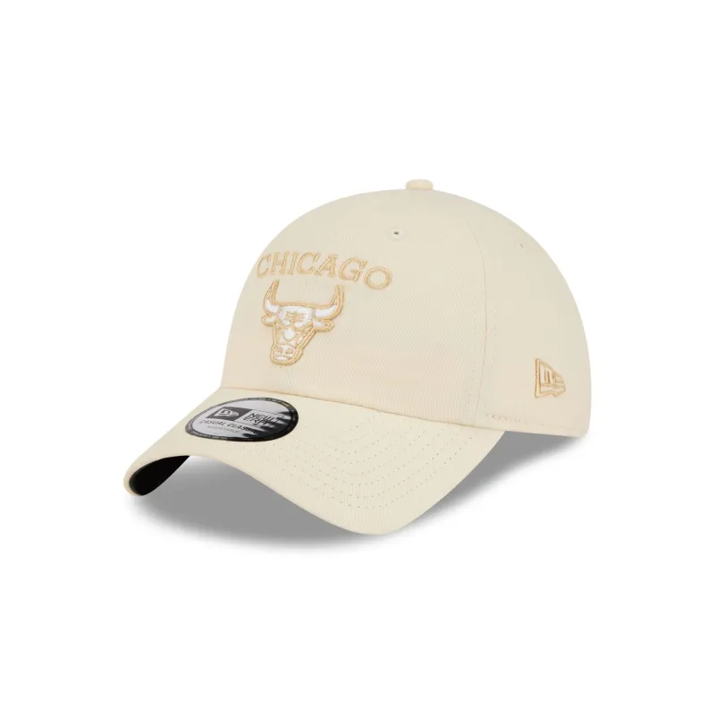 Chicago Bulls Team Logo Cream Casual Classic Adjustable Hat made by New Era