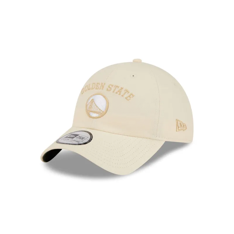 Golden State Warriors Team Logo Cream Casual Classic Adjustable Hat sold by New Era