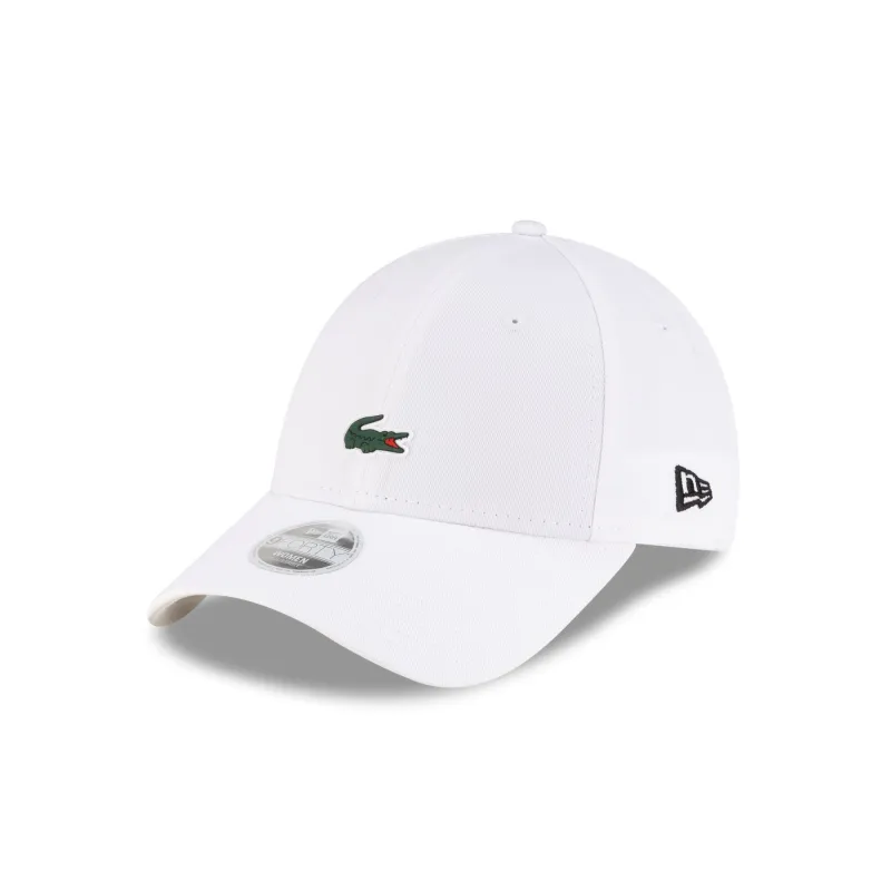 New Era Cap x Lacoste Optic White Women's 9FORTY Adjustable Hat made by New Era