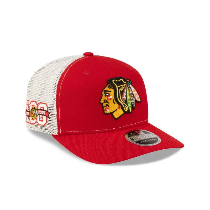 Chicago Blackhawks 100th Anniversary 9SEVENTY Trucker Hat made by New Era