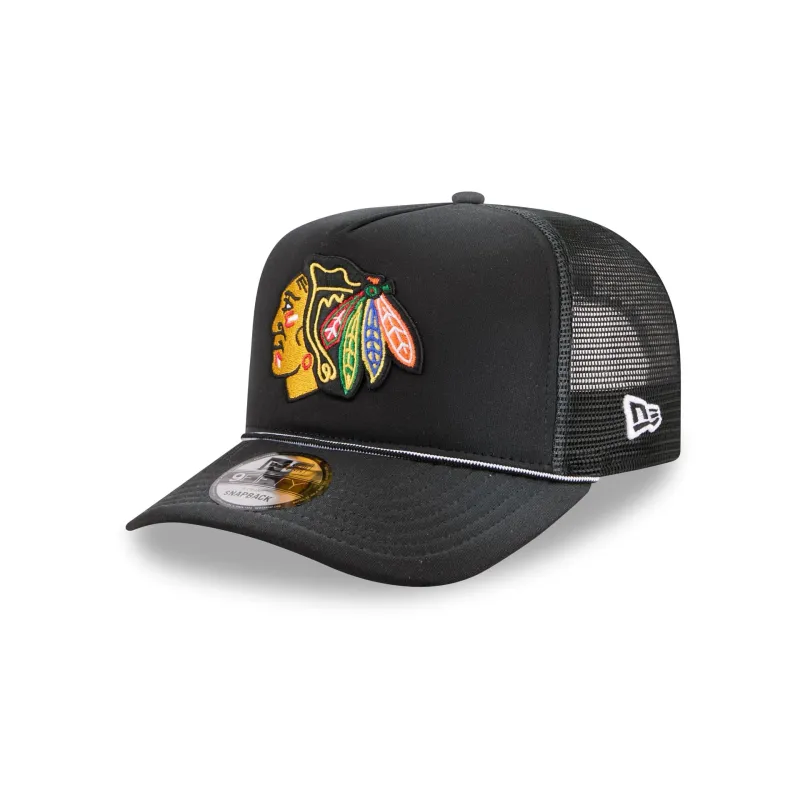 Chicago Blackhawks Worn 9FIFTY A-Frame Trucker Hat made by New Era