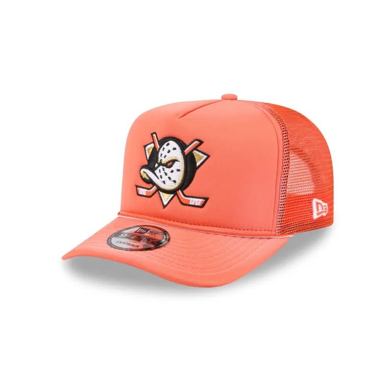 Anaheim Ducks Worn 9FIFTY A-Frame Trucker Hat made by New Era