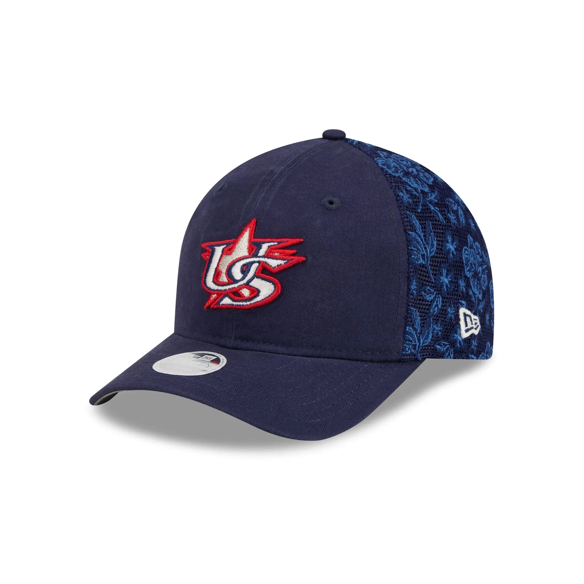 USA Floral Mesh Women's 9FORTY M-Crown Trucker Hat sold by New Era
