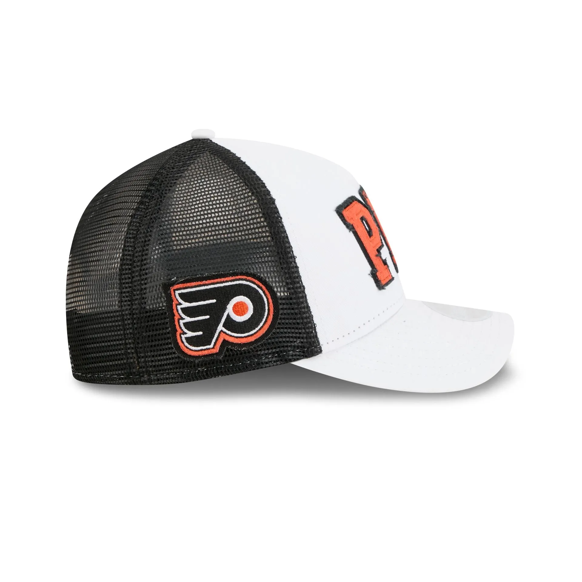 Philadelphia Flyers Optic White Felt Logo Women's 9FORTY M-Crown A-Frame Trucker Hat sold by New Era product image thumbnail 4