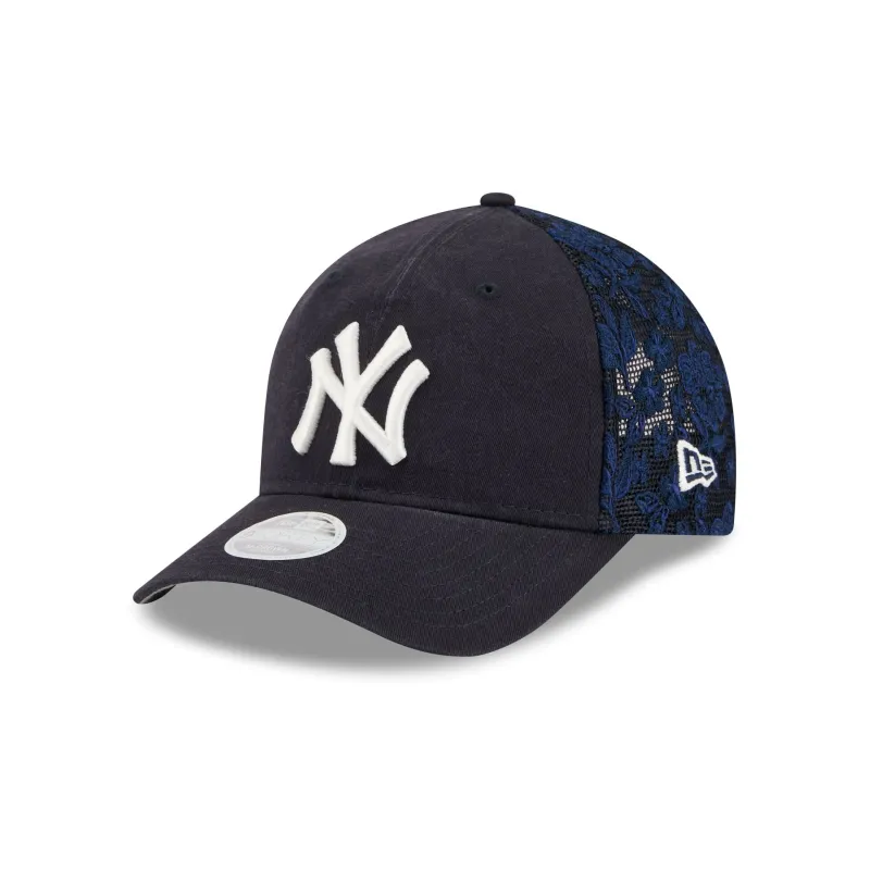 New York Yankees Floral Mesh Women's 9FORTY M-Crown Trucker Hat made by New Era