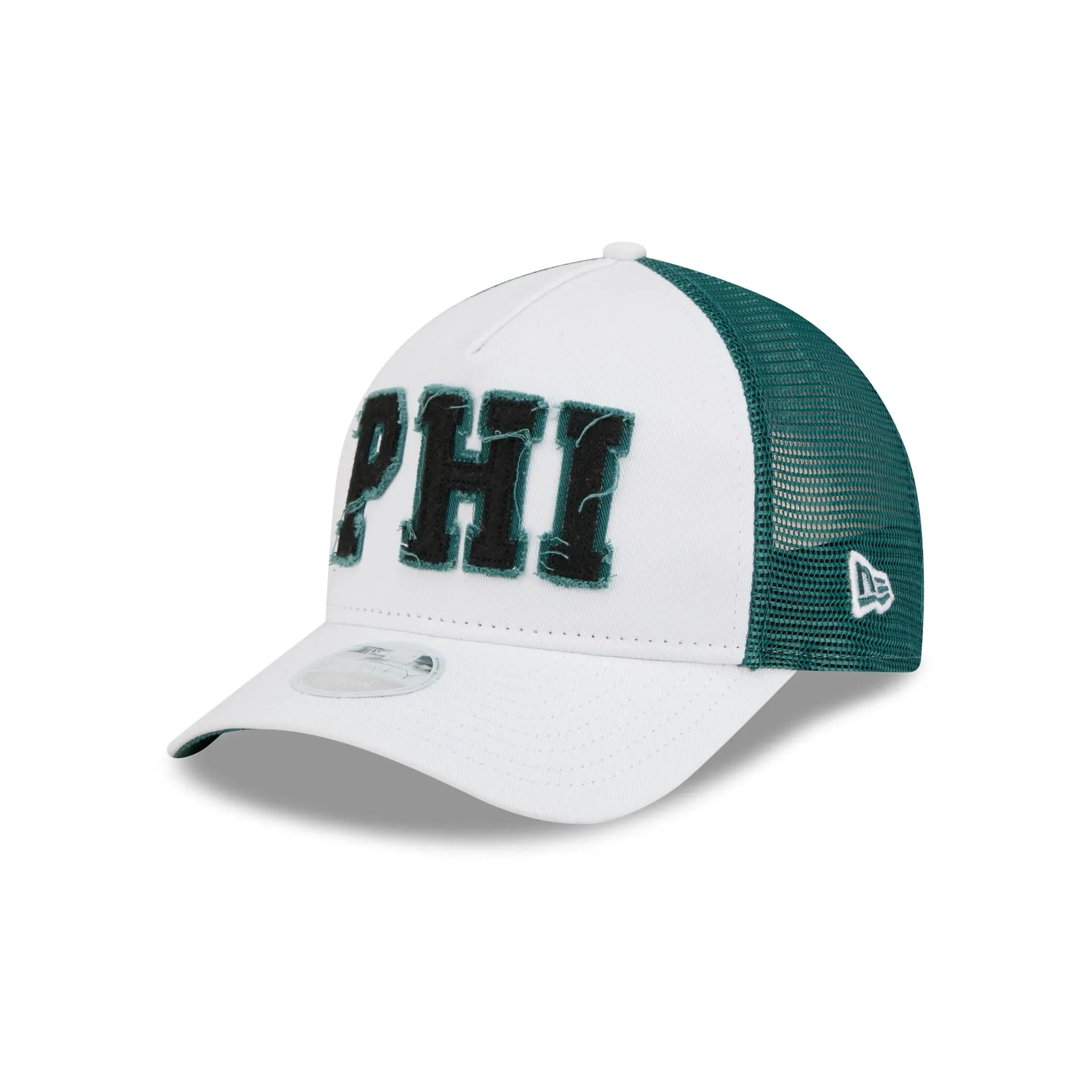 Philadelphia Eagles Optic White Felt Logo Women's 9FORTY M-Crown A-Frame Trucker Hat sold by New Era product image thumbnail 3