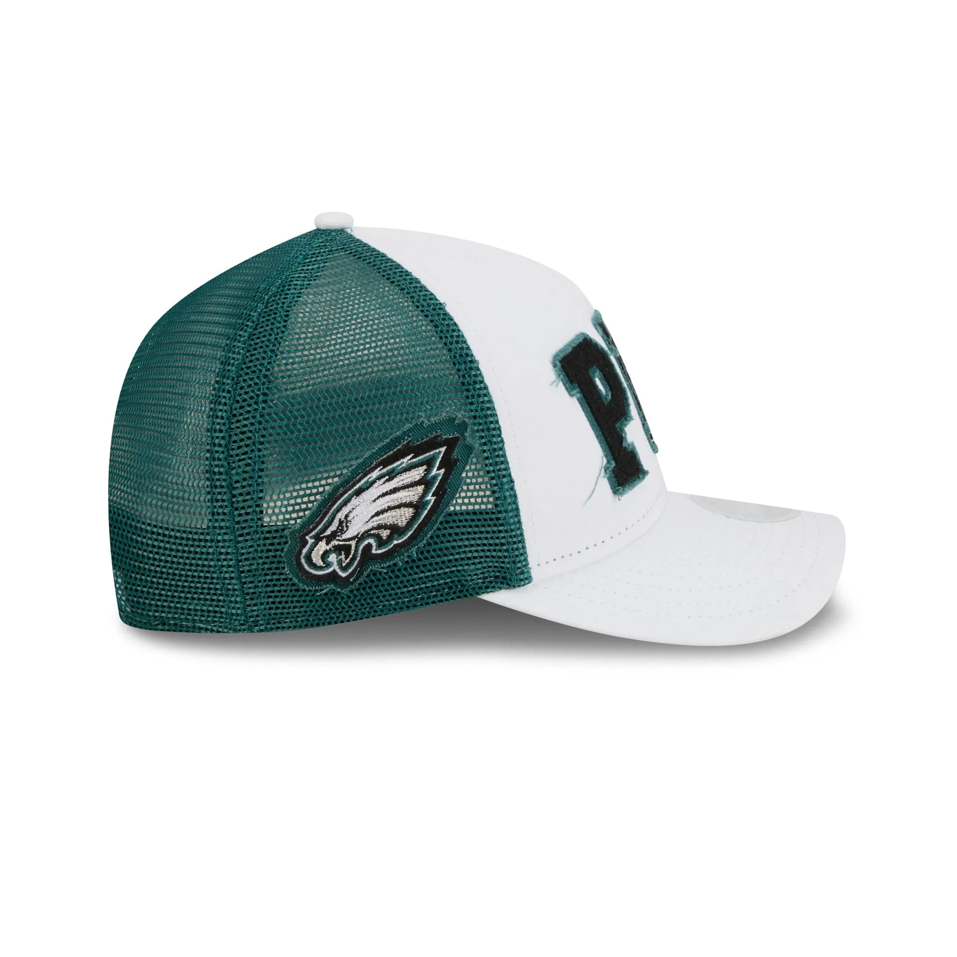 Philadelphia Eagles Optic White Felt Logo Women's 9FORTY M-Crown A-Frame Trucker Hat sold by New Era product image thumbnail 4