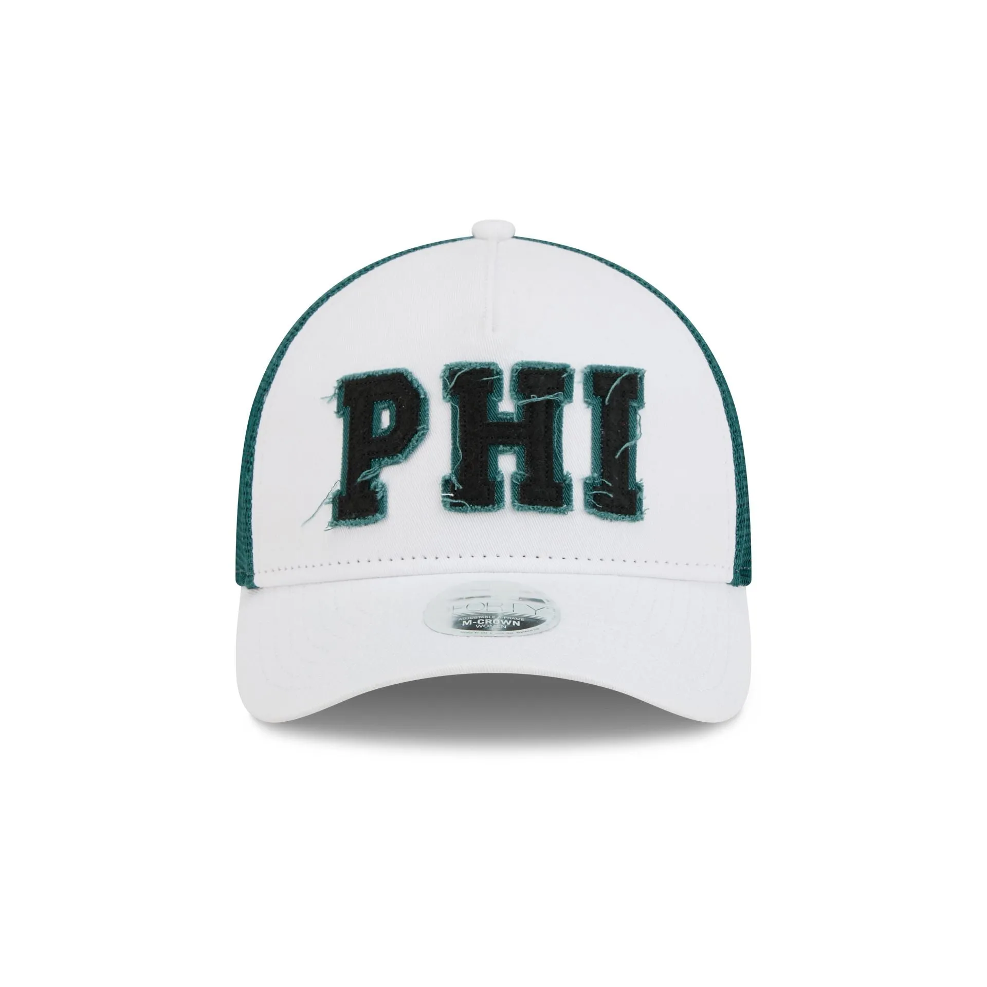 Philadelphia Eagles Optic White Felt Logo Women's 9FORTY M-Crown A-Frame Trucker Hat sold by New Era product image thumbnail 2