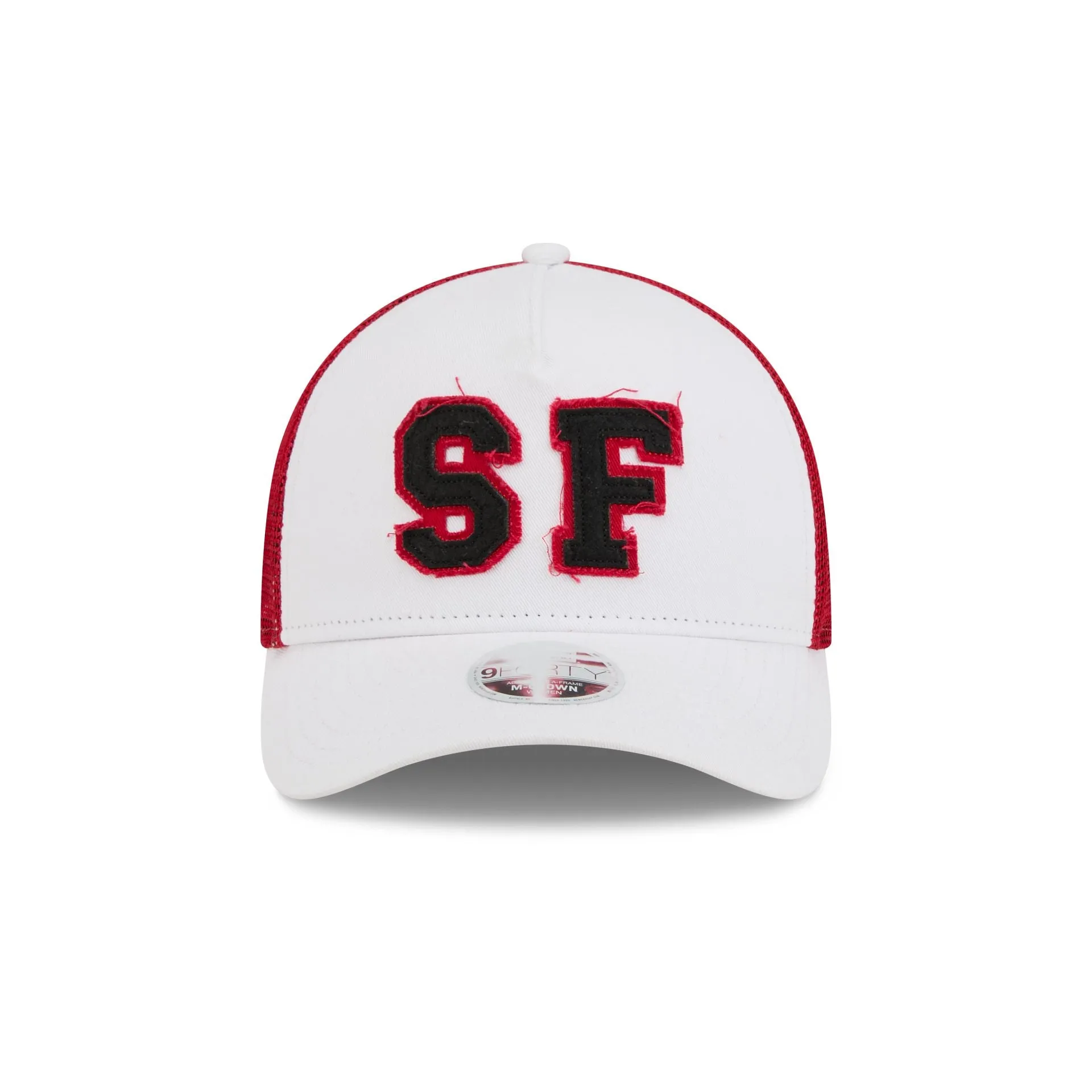 San Francisco 49ers Optic White Felt Logo Women's 9FORTY M-Crown A-Frame Trucker Hat sold by New Era product image thumbnail 2