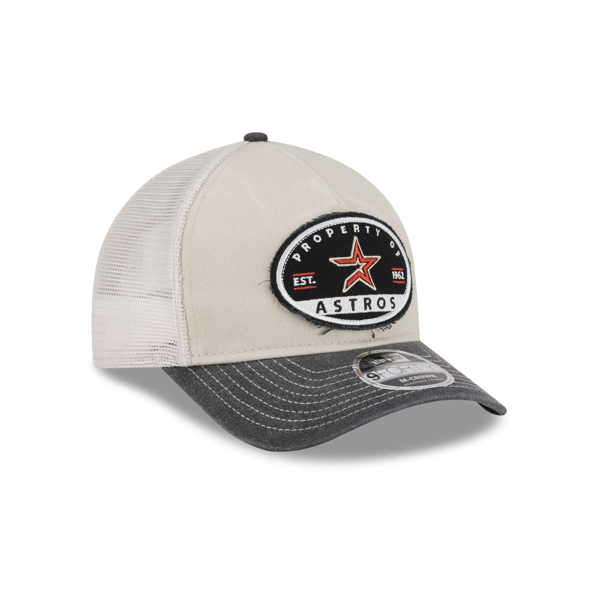 Houston Astros Frayed 9FORTY M-Crown A-Frame Trucker Hat sold by New Era product image thumbnail 3