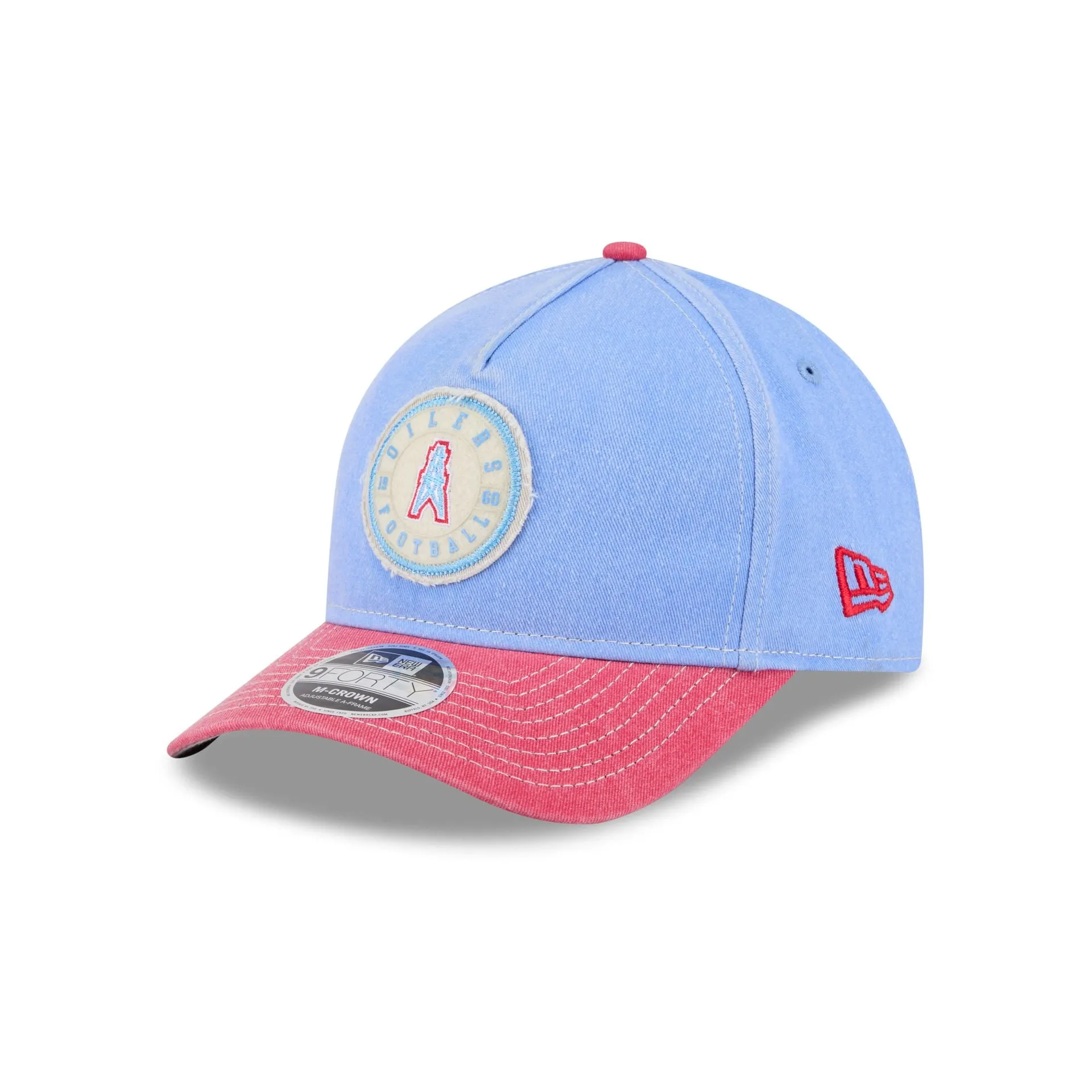 Oilers Felt 9FORTY M-Crown A-Frame Snapback Hat sold by New Era