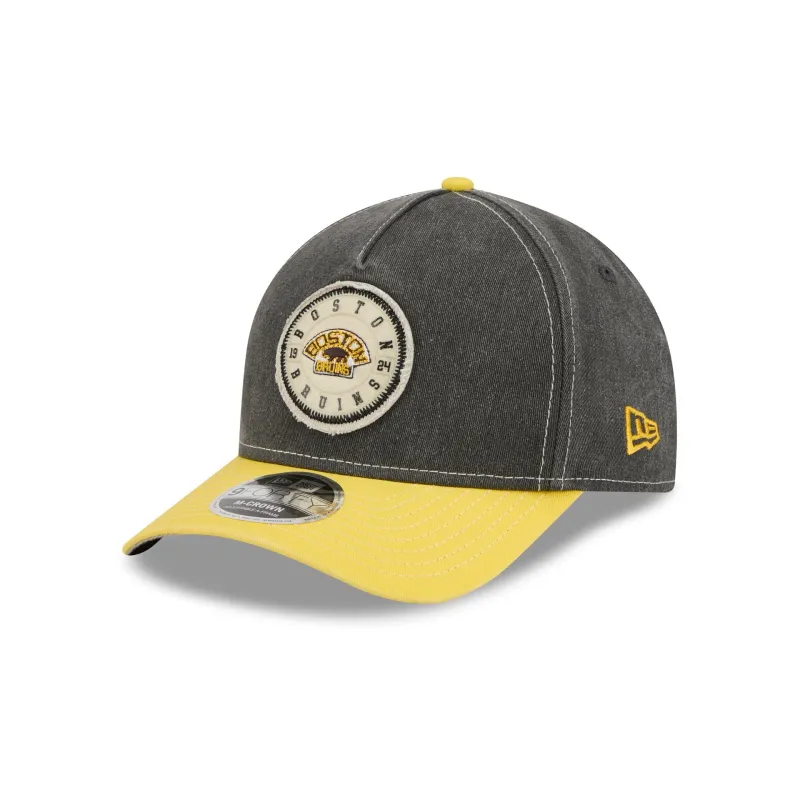 Boston Bruins Felt 9FORTY M-Crown A-Frame Snapback Hat made by New Era