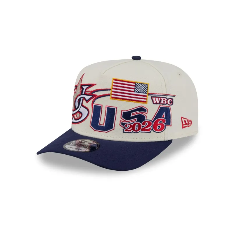 USA Chrome White Classic 9FIFTY A-Frame Snapback Hat made by New Era