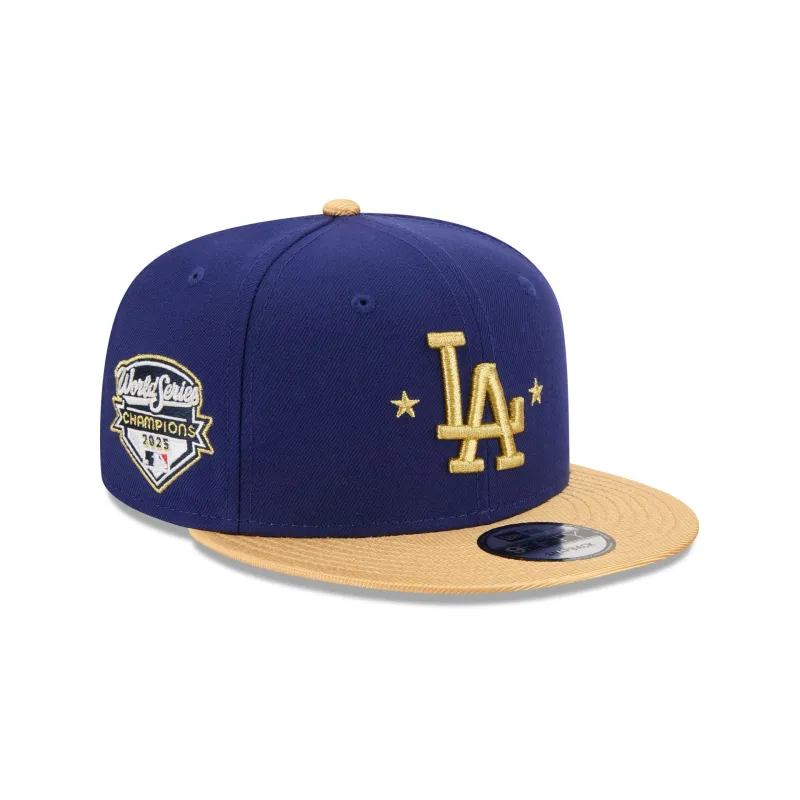 Los Angeles Dodgers Gold 2025 World Series Champions Sidepatch 9FIFTY Snapback Hat made by New Era