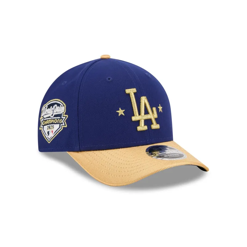 Los Angeles Dodgers Gold 2025 World Series Champions Sidepatch 9FORTY M-Crown Snapback Hat made by New Era