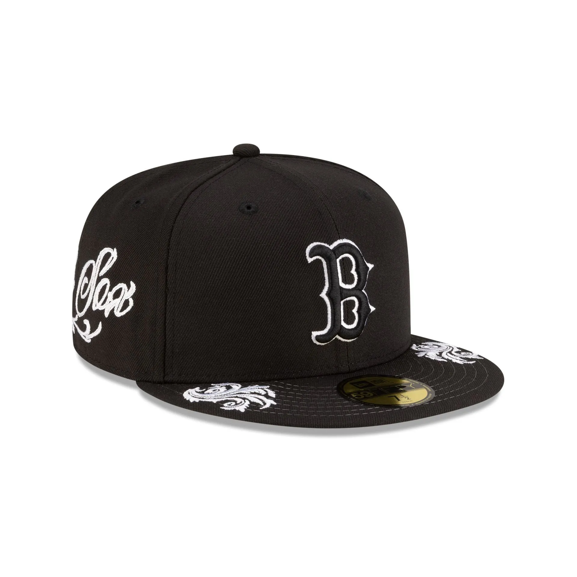 Boston Red Sox Script Black and White 59FIFTY Fitted Hat sold by New Era