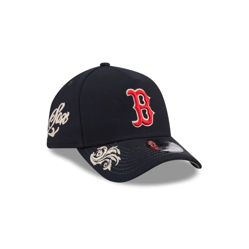 Boston Red Sox Script 9FORTY A-Frame Snapback Hat made by New Era